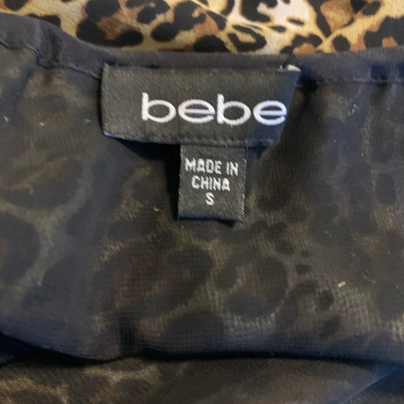 Bebe leopard print silk halter , w detailed beading work size small - Picture 3 of 9